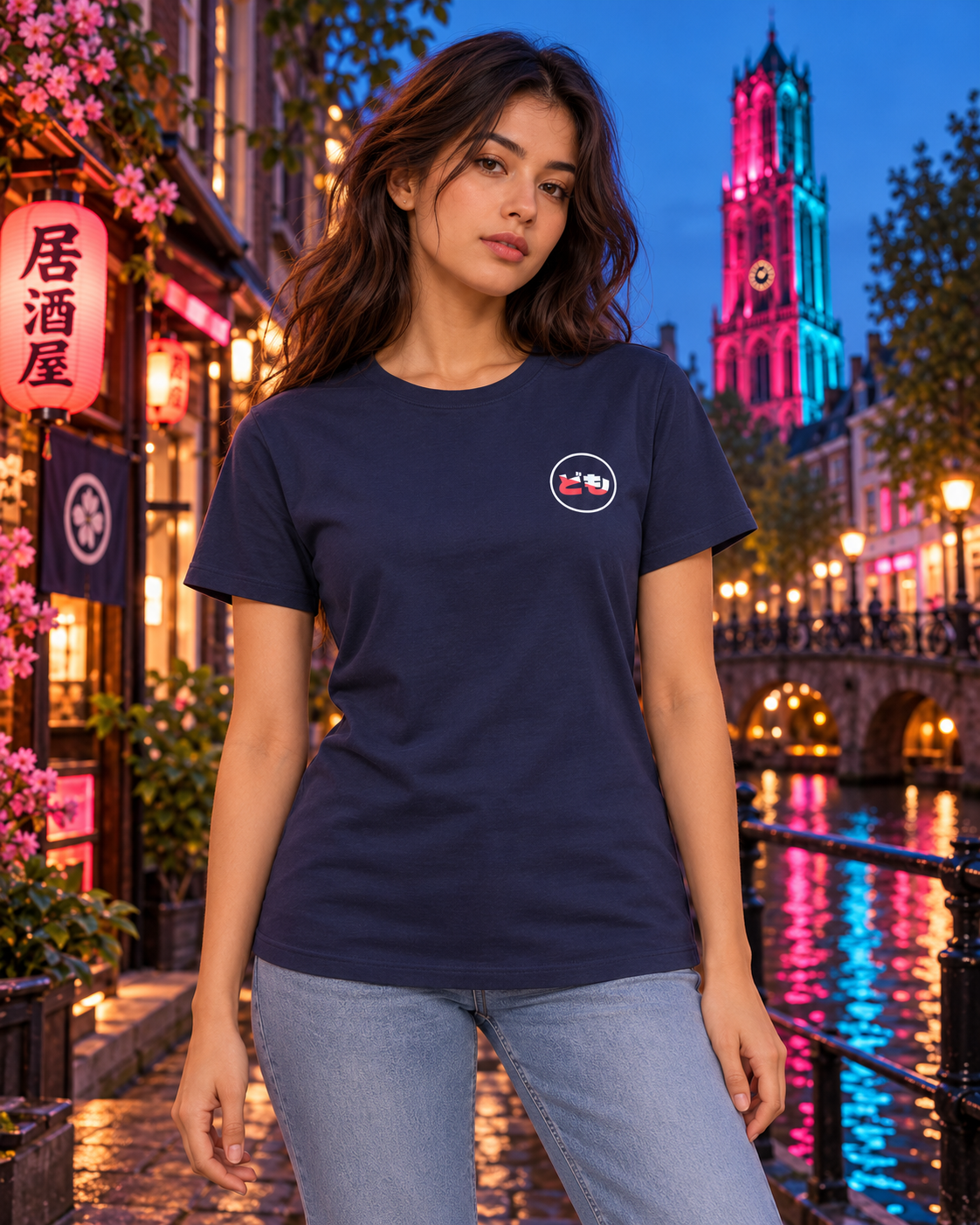 Saki Tee 咲 | Neo — women's fit — model front view