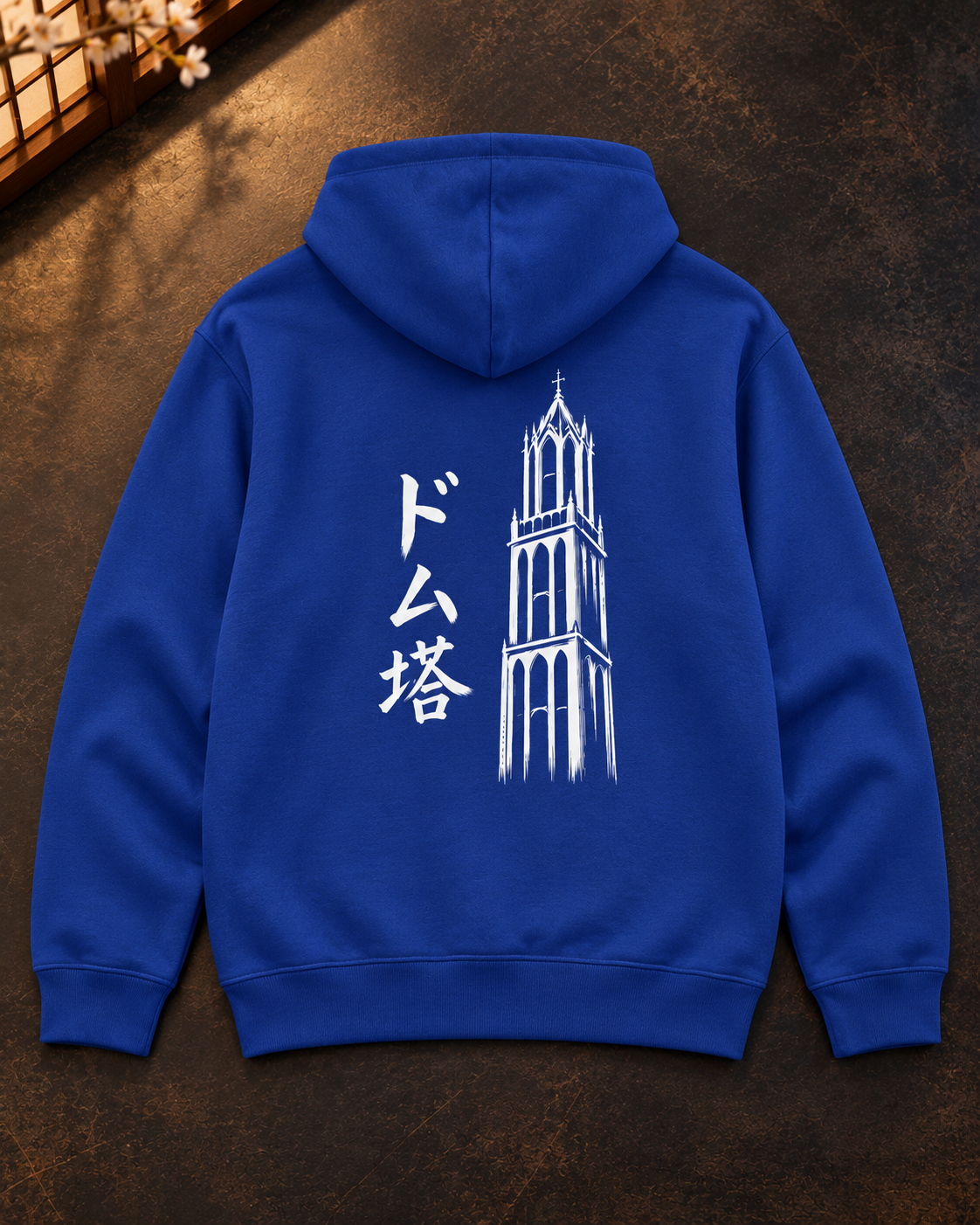 Nukumori Cruiser 2.0 unisex relaxed-medium-fit 350 GSM hoodie — back artwork laid flat