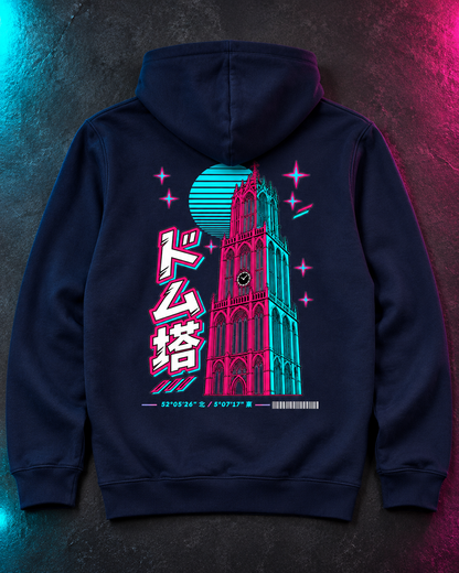 Nukumori Cruiser 2.0 unisex relaxed-medium-fit 350 GSM hoodie — back artwork laid flat