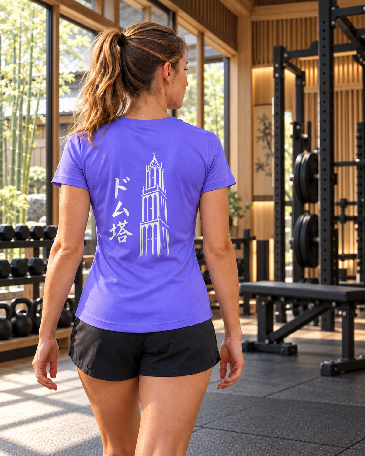 Kaze Sport Women 風 | Ink — back view with Ink artwork in a gym