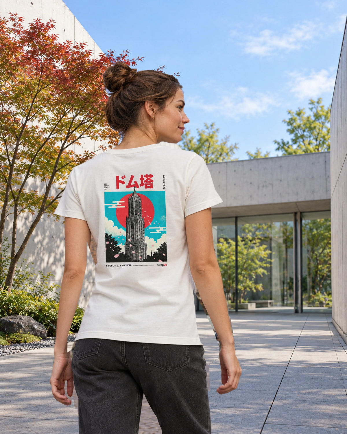 Saki Tee 咲 | Origin Light – second rear view in its Japanese setting