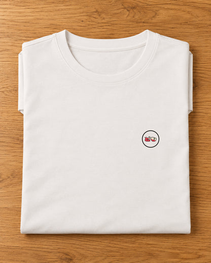 Saki Tee 咲 | Origin Light — folded garment showing the Domo chest logo