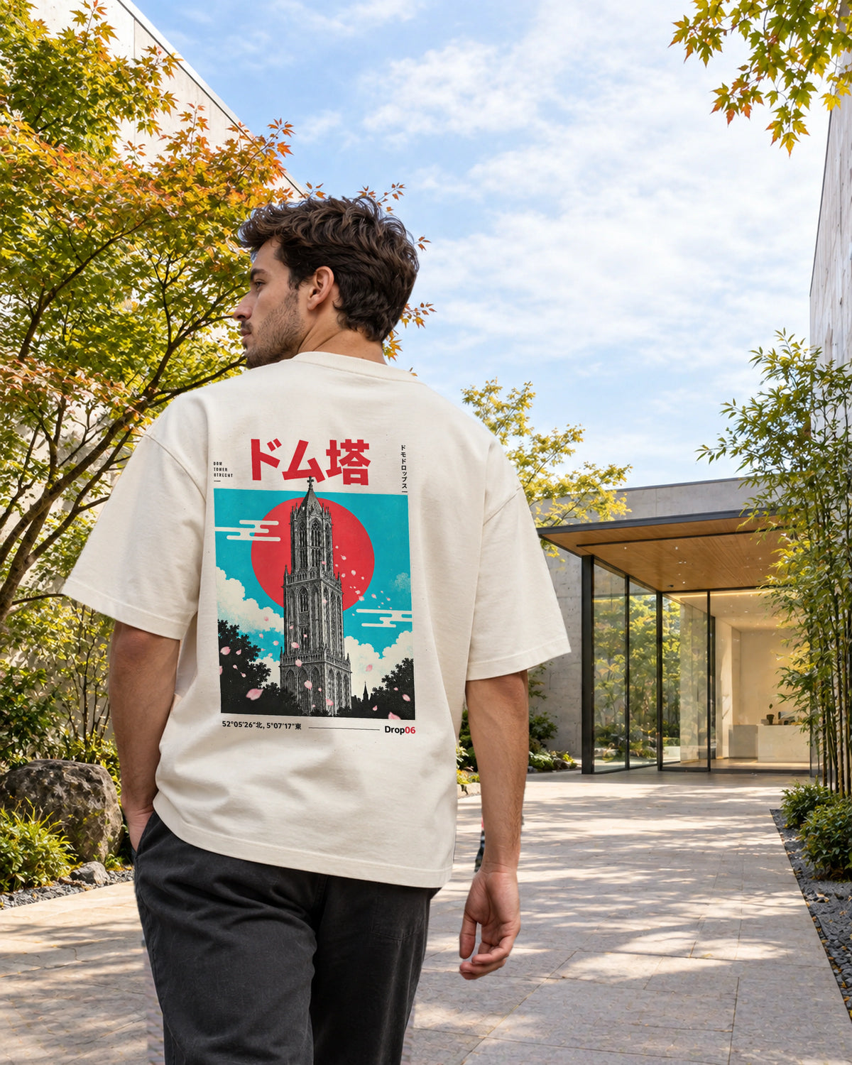 Fudō Tee 不動 | Origin Light – second rear view in its Japanese setting