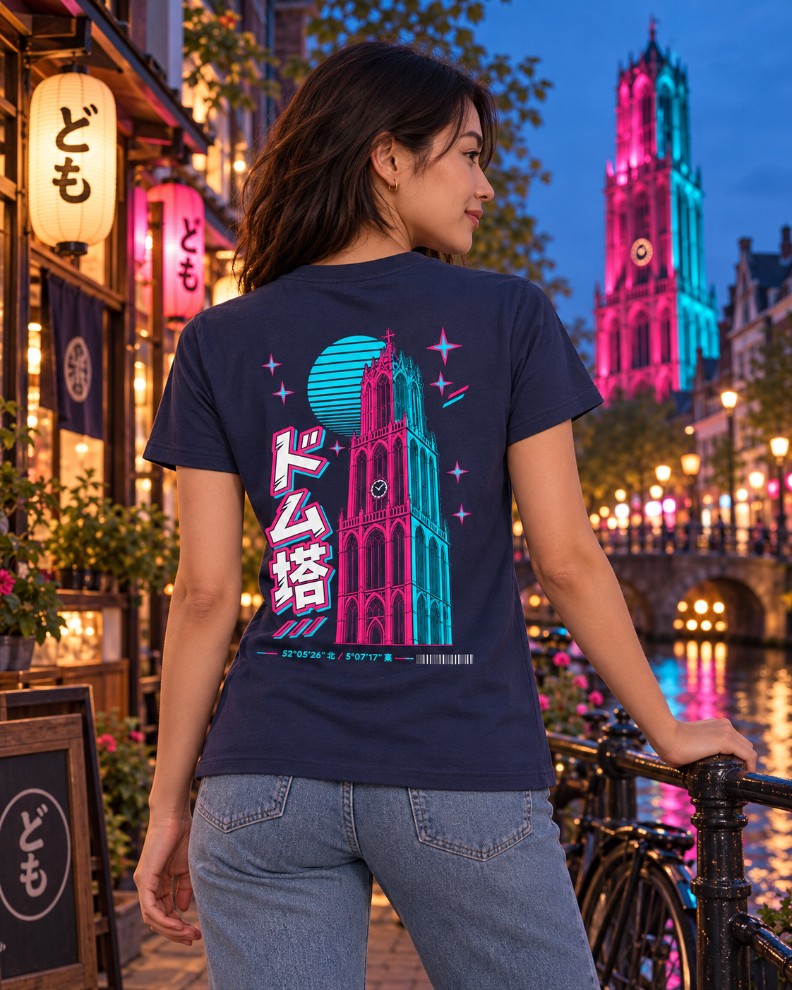 Saki Tee 咲 | Neo — women's fit — second model back view