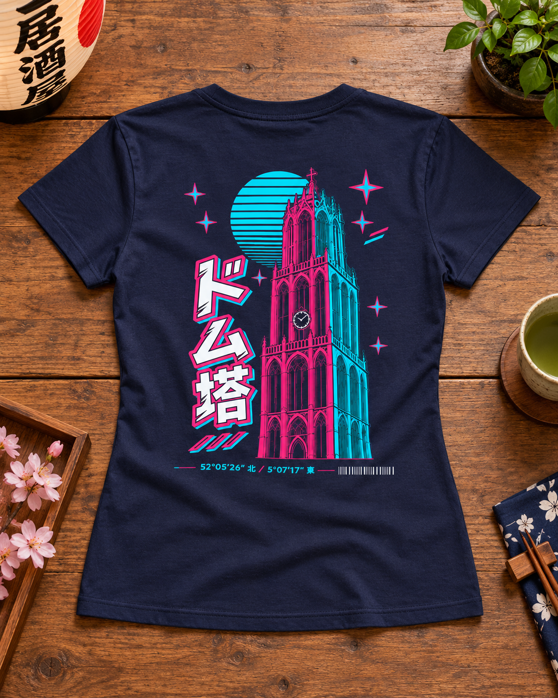 Saki Tee 咲 | Neo — women's fit — back laid flat