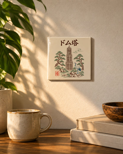 Tōki Tile 陶 | Zen — tile with Zen artwork displayed indoors