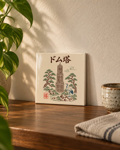Tōki Tile 陶 | Zen — tile with Zen artwork displayed indoors